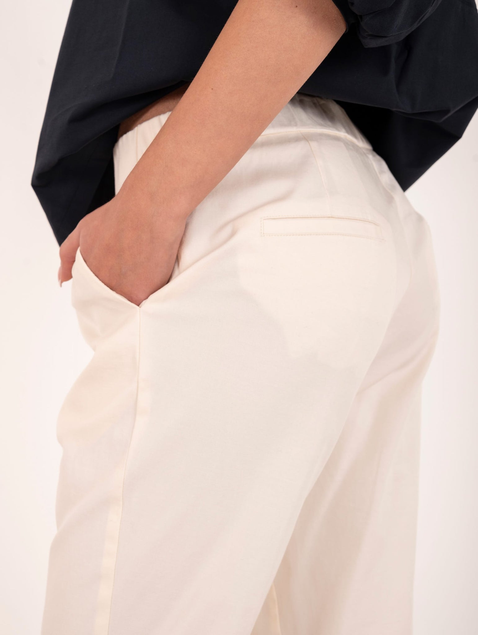 Pantalone Alessia Santi in Cotone Elasticizzato Burro