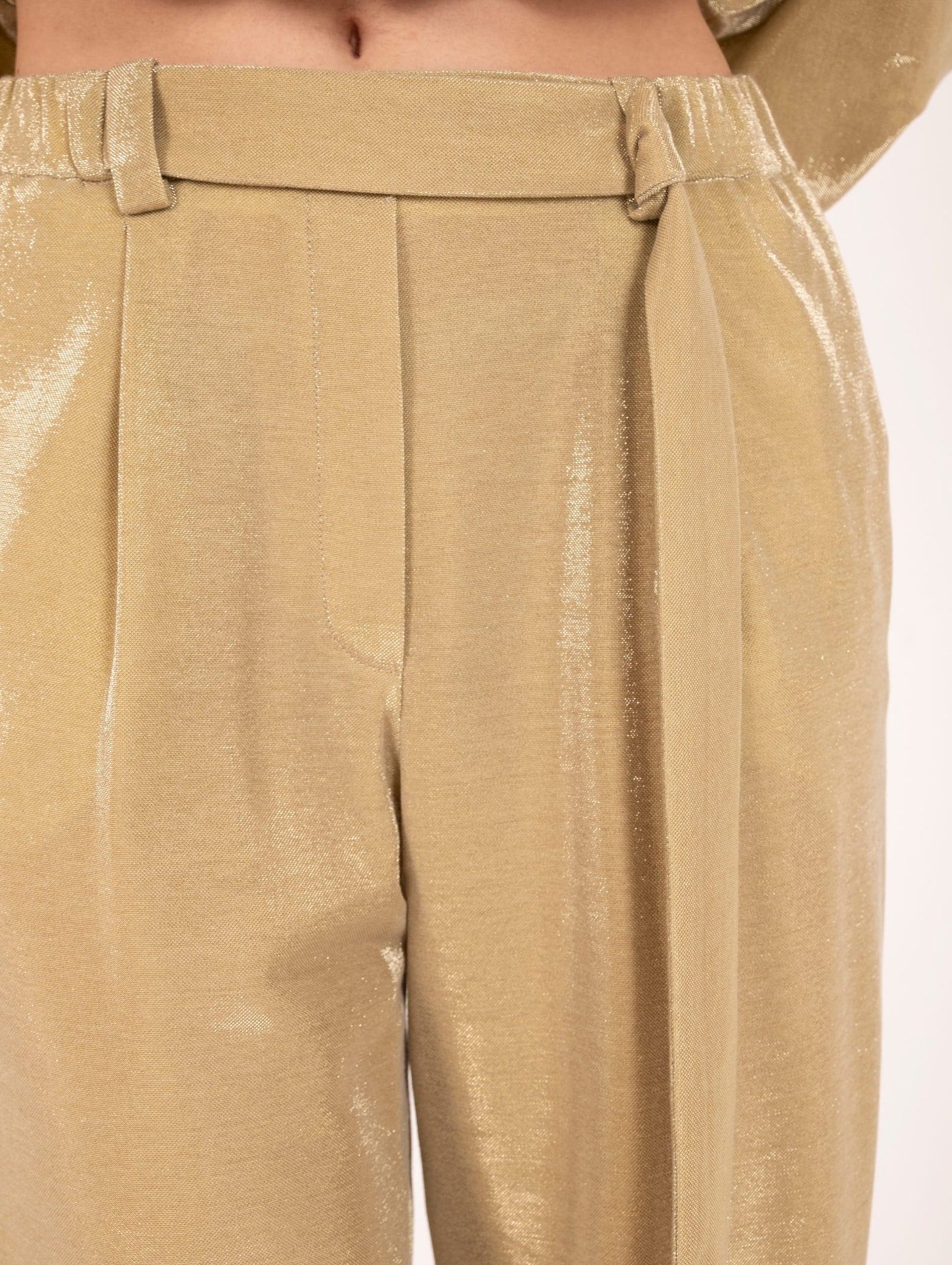 Pantalone Glittery Alysi in Cotone Oro