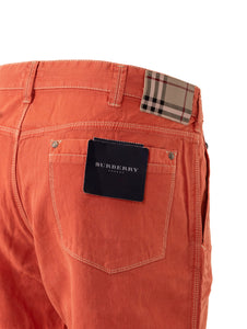 Pantalone Burberry in Cotone e Lino Zucca