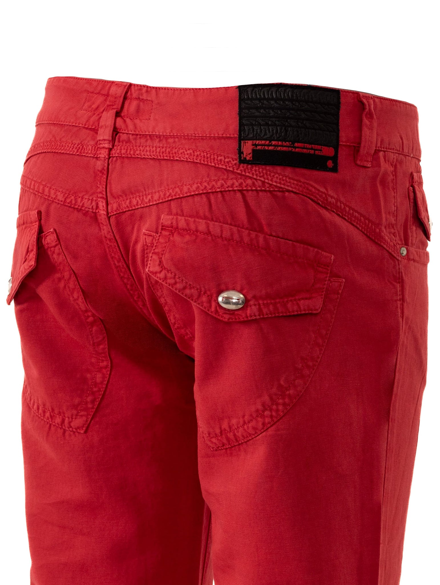 Pantalone Pirelli in Cotone e Lino Rosso