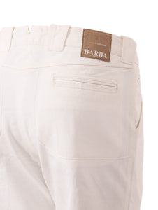 Pantaloni Barba Napoli in Cotone Panna