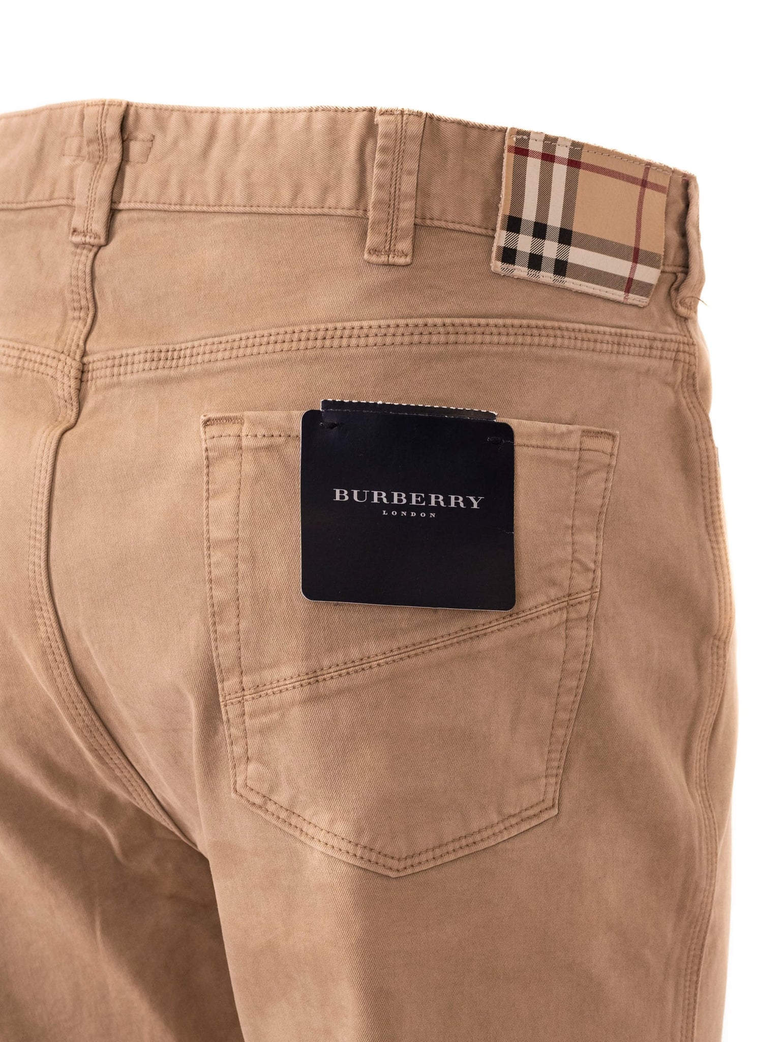 Pantalone Burberry in Cotone Beige