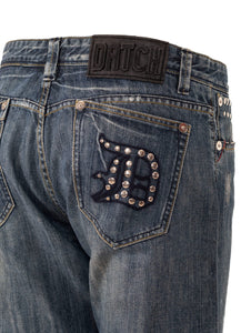 Jeans Datch con Borchie Denim Medio