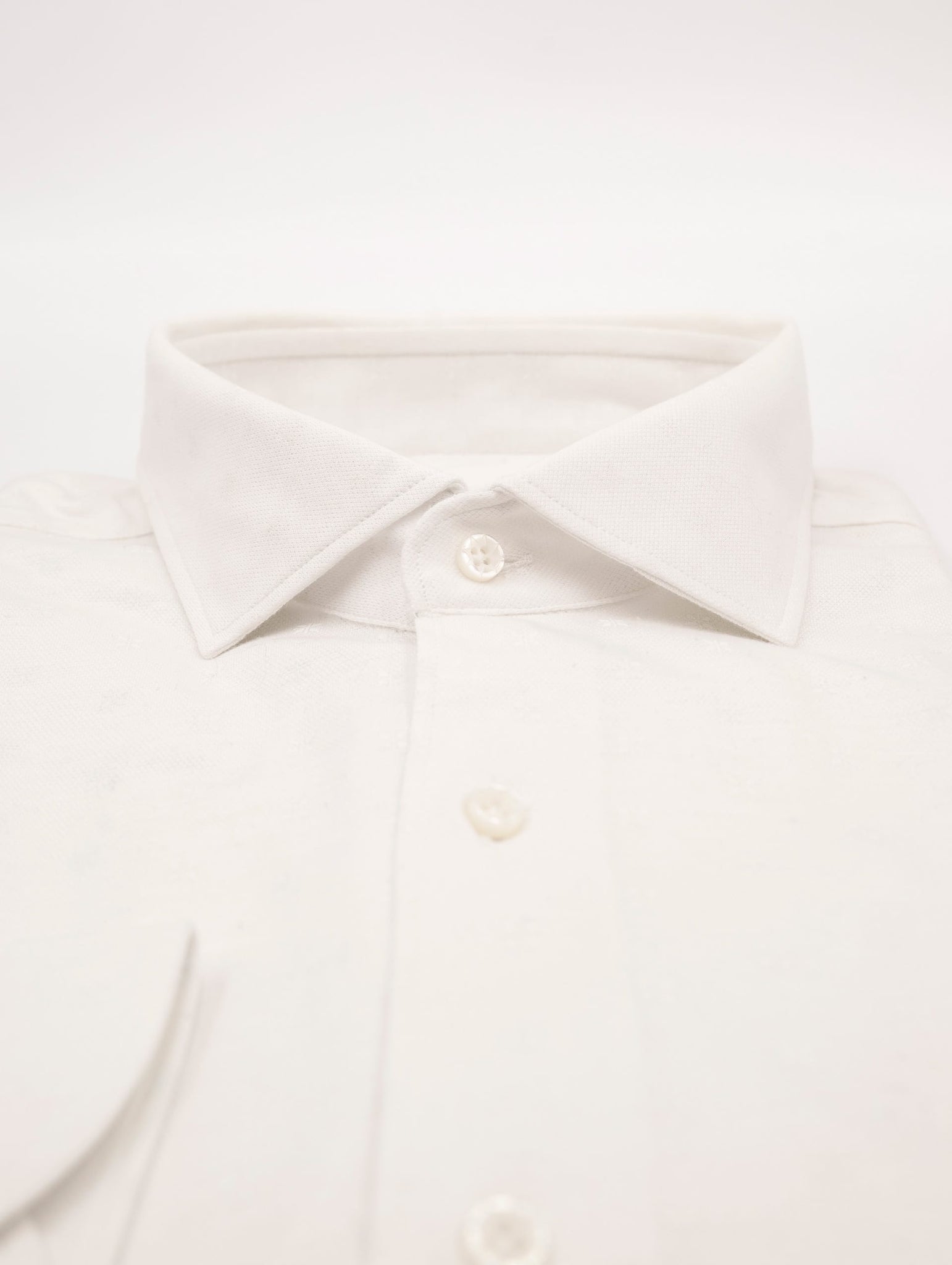 Camicia Orian in Jersey di Cotone Piquet Bianca