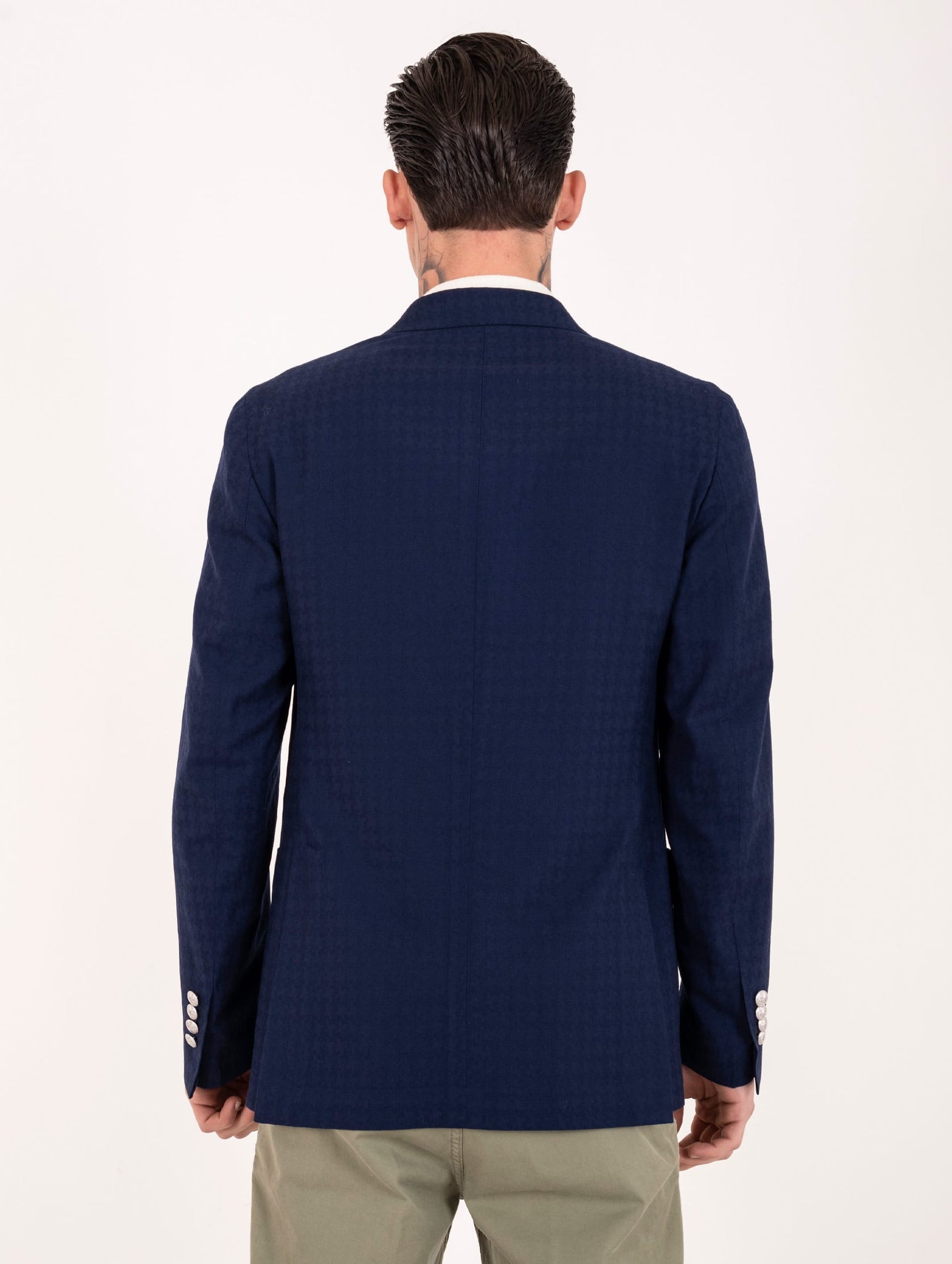 Giacca Doppiopetto Sartoriale Four Stroke in Lana Vergine Navy