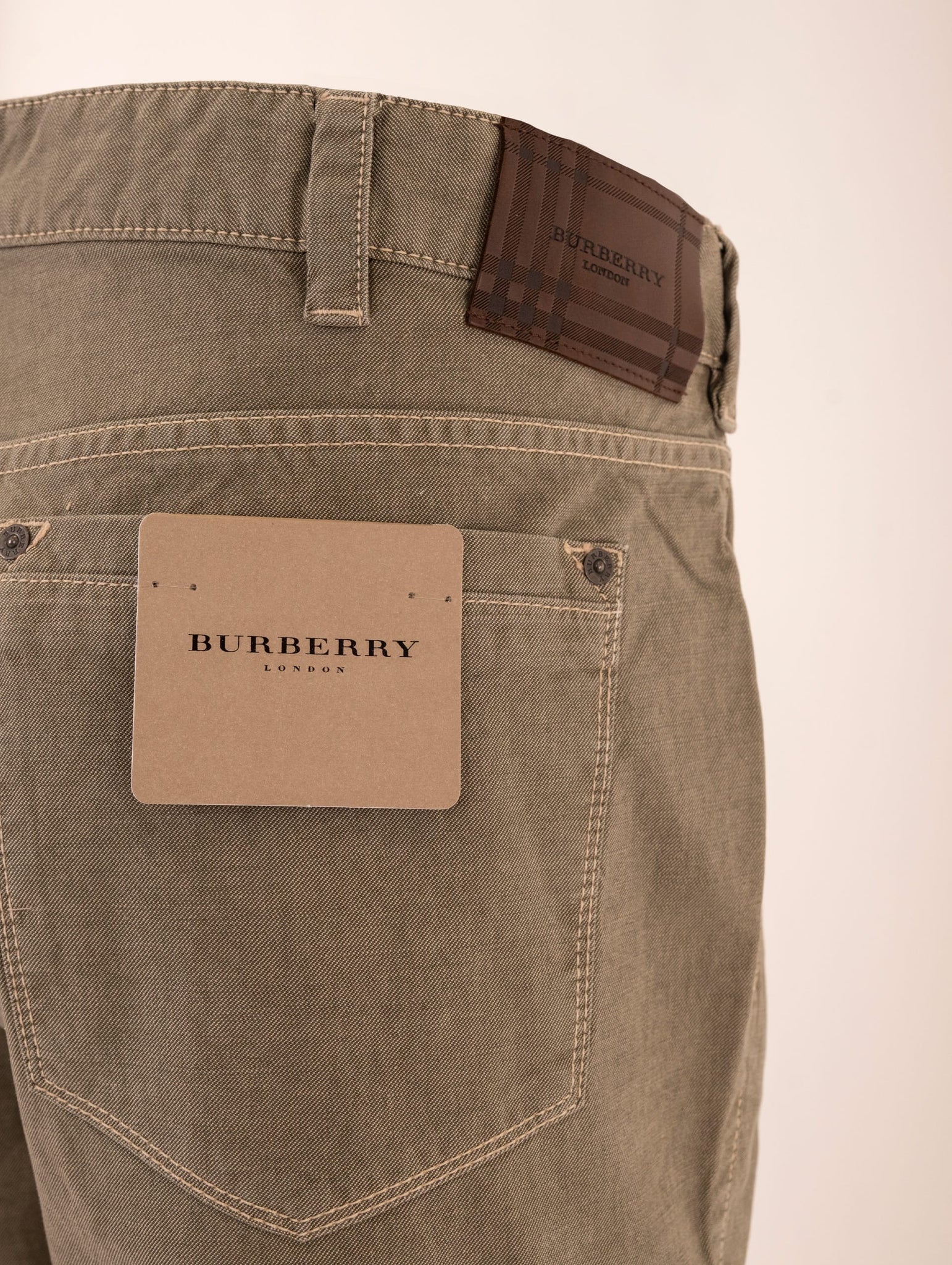 Pantalone Burberry in Cotone Salvia