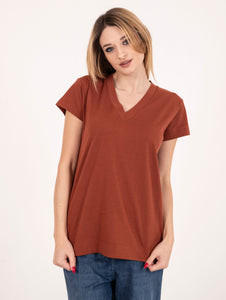 T-shirt Daniele Fiesoli in Cotone Ruggine