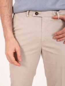 Pantalone Devore Slim James in Cotone Doppio Mastice