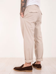 Pantalaccio Eleventy Milano in Lyocell e Cotone Beige