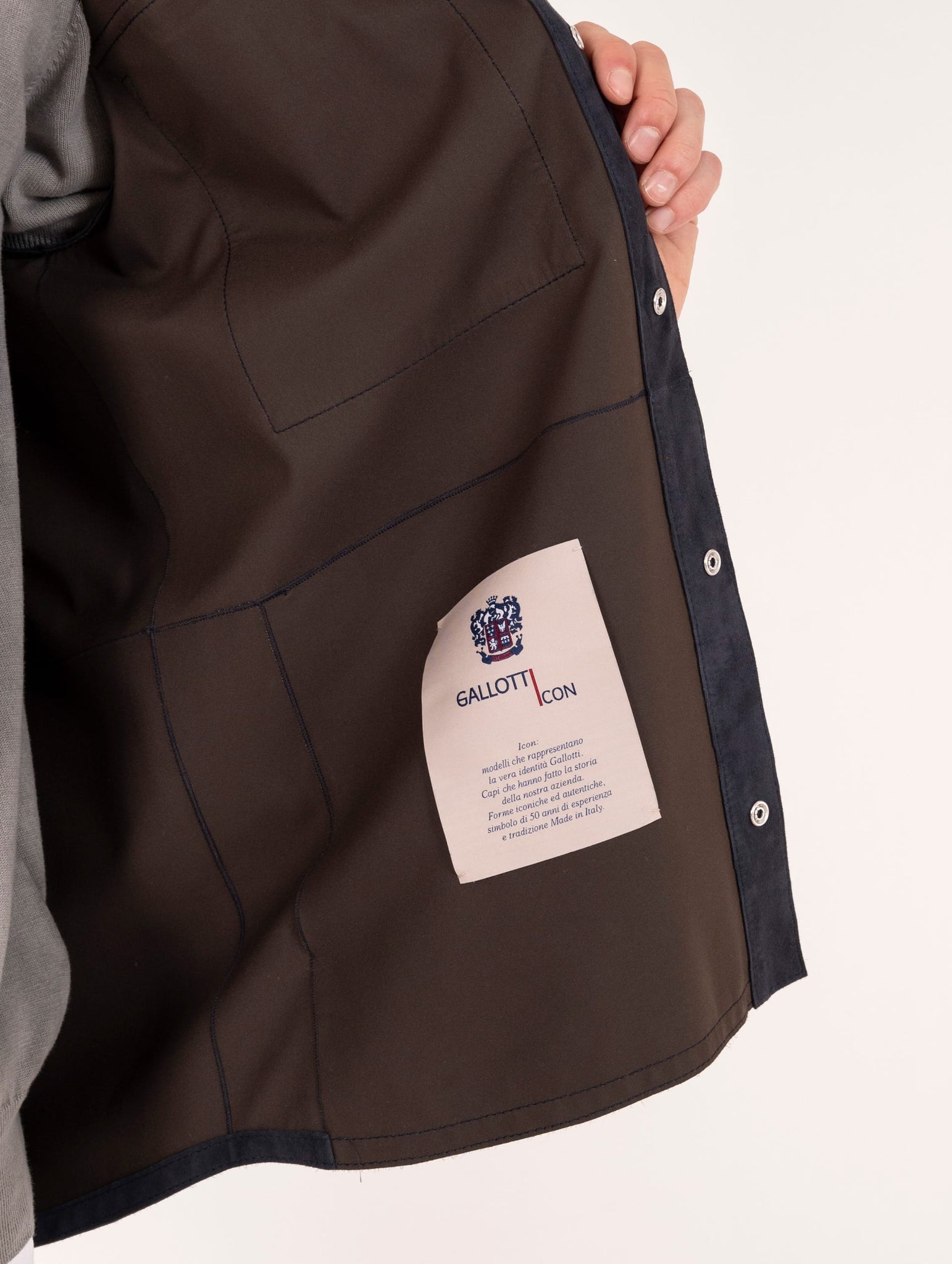 Field Jacket Gallotti Icon in Camoscio Blu