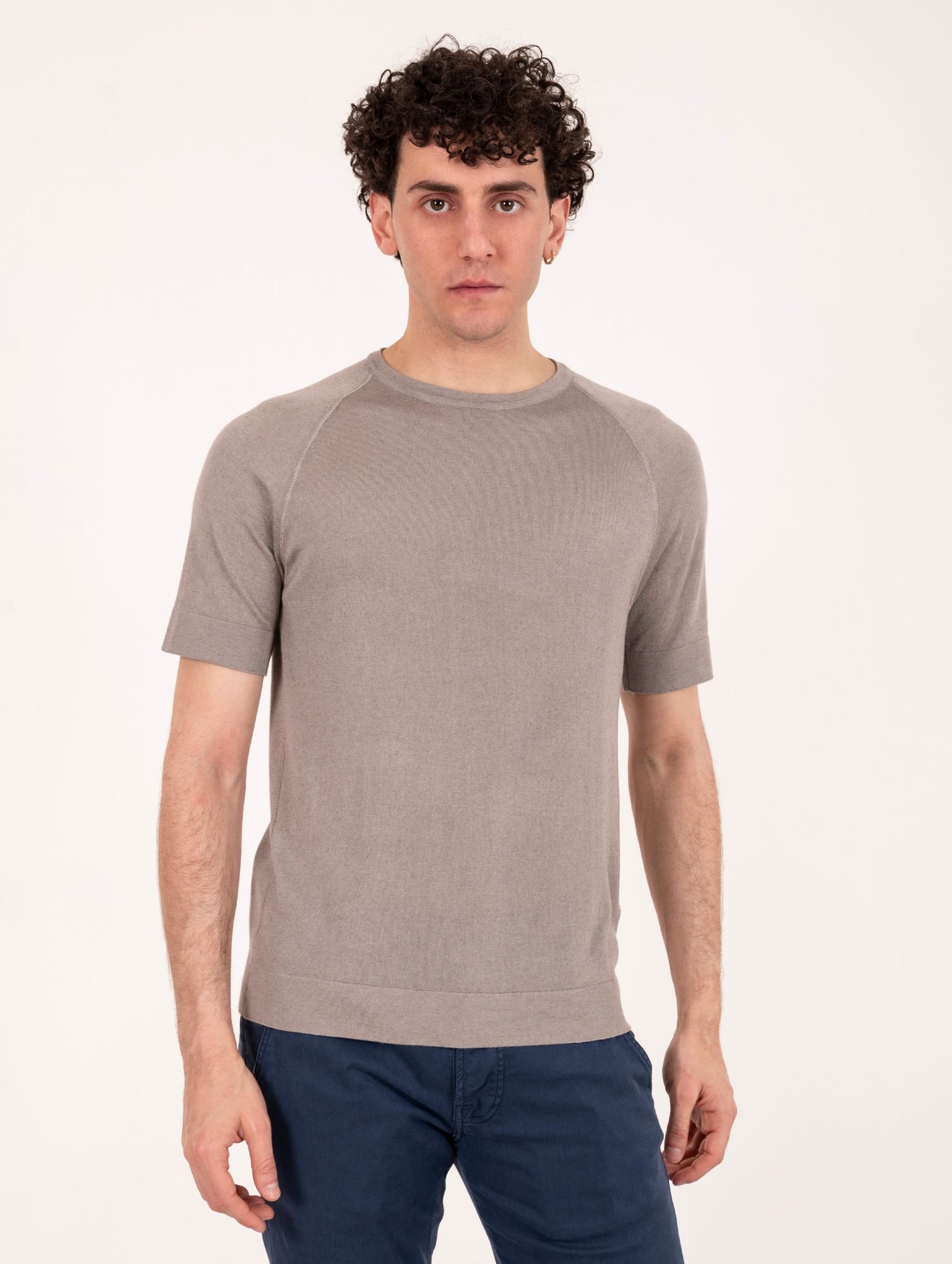 T-Shirt H953 in Tencel e Cashmere Grigio