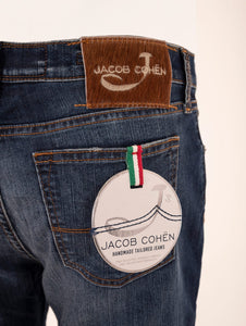 Jeans Jacob Cohen in Cotone Denim Scuro