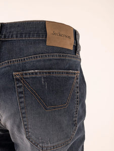 Jeans Jeckerson in Cotone con Rotture Denim Scuro