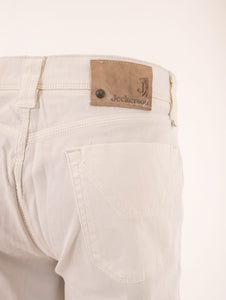 Pantalone Jeckerson in Cotone Millerighe Bianco