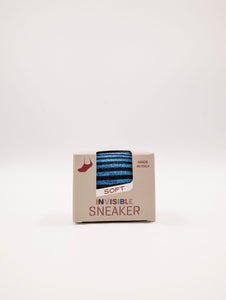 Fantasmini Marcoliani Invisible Sneaker in Cotone a Righe Blu e Navy