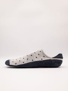 Fantasmini Marcoliani Invisible Sneaker in Cotone a Pois Grigio e Blu