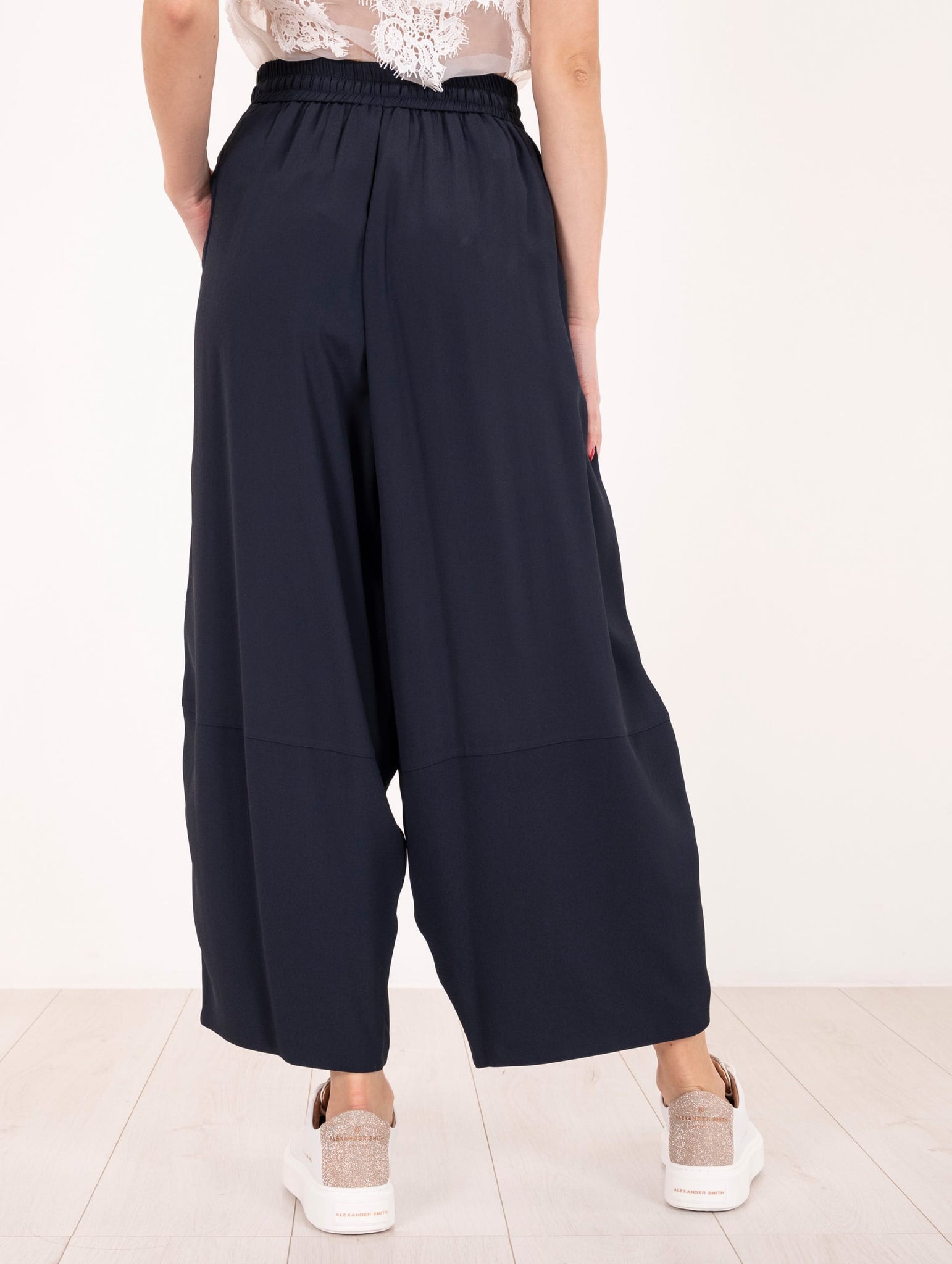 Pantalone Japan Meimeij in Misto Seta Navy