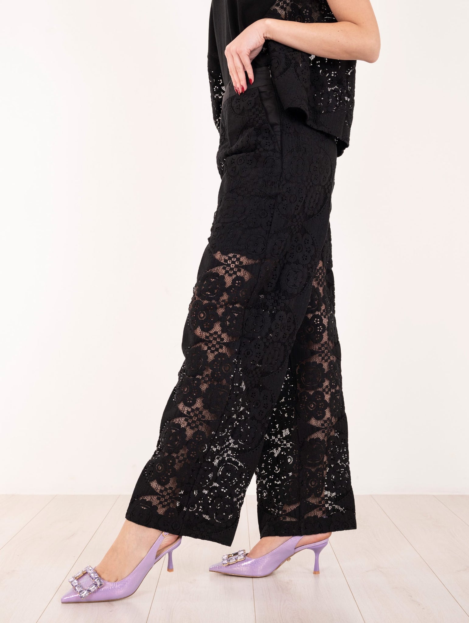 Pantalone Pizzo Meimeij in Cotone Nero