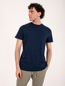 T-Shirt Roy Roger's in Cotone Supima Blu Navy