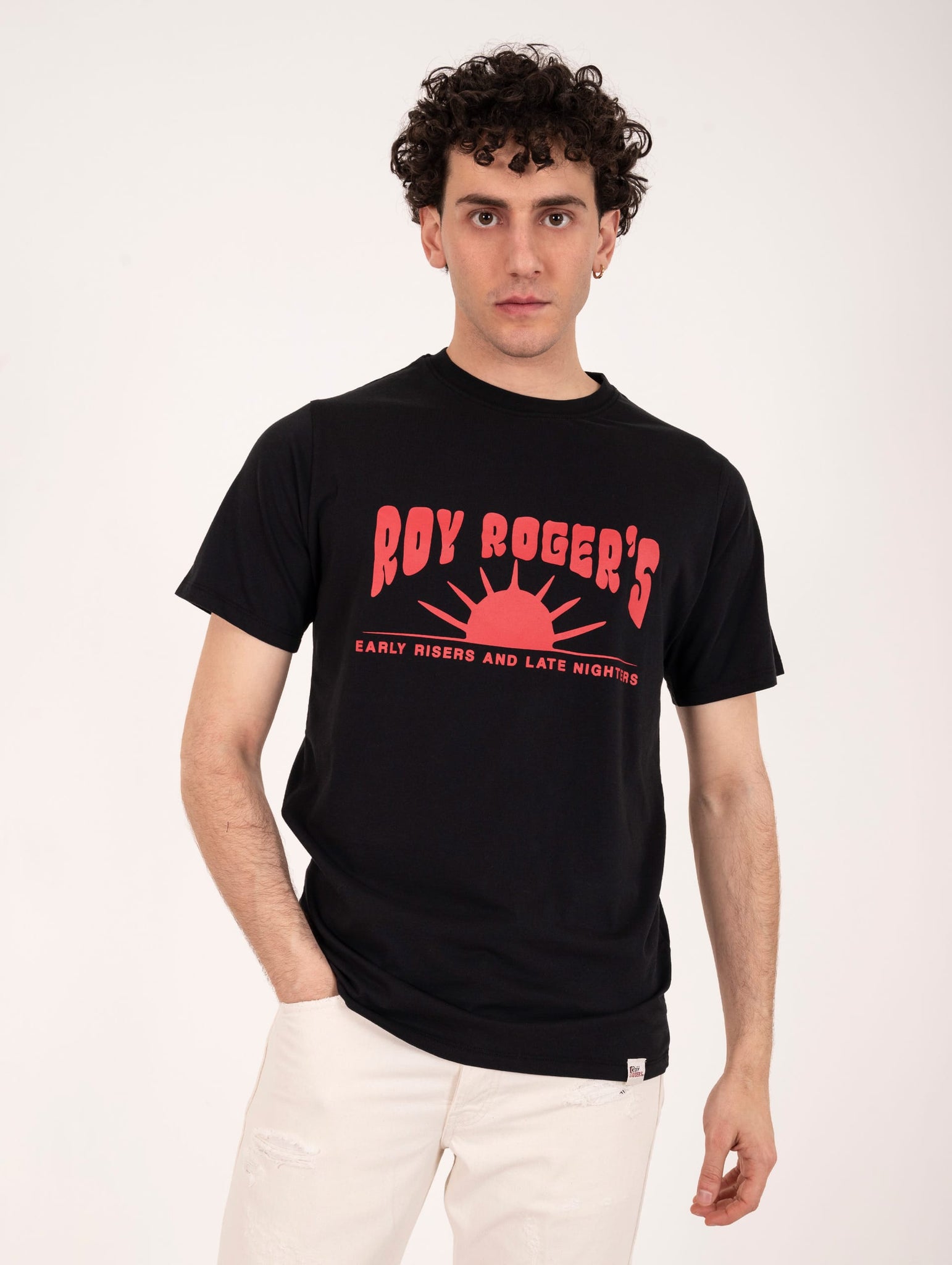 T-Shirt Roy Roger's Sunrise in Cotone Nera