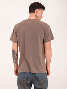 T-Shirt The Editor Made in Italy in Cotone Grigia e Beige