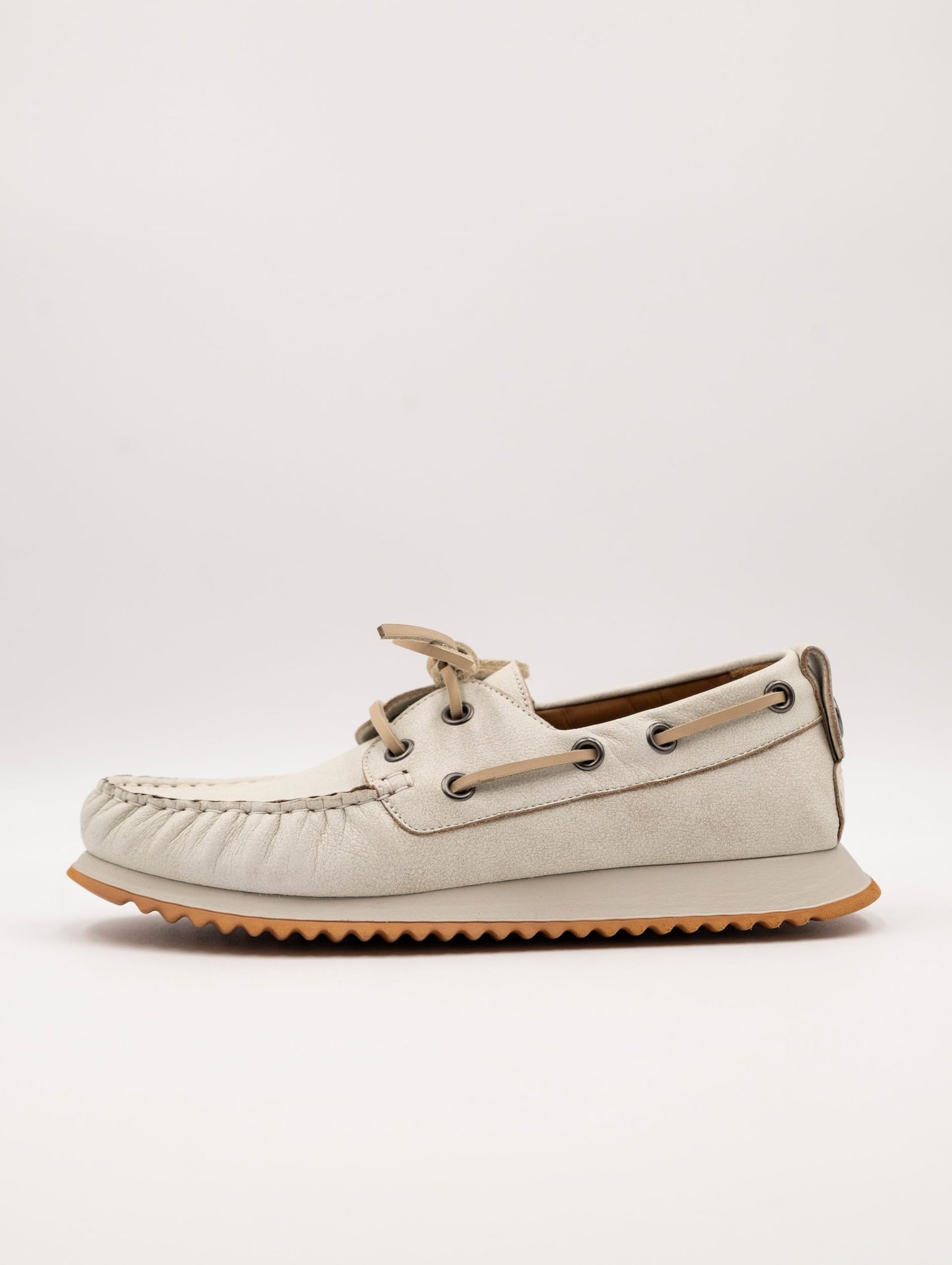 Mocassino a Barca Hull Voile Blanche in Suede Delavè Beige