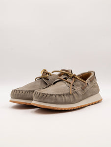 Mocassino a Barca Hull Voile Blanche in Suede Delavè Taupe