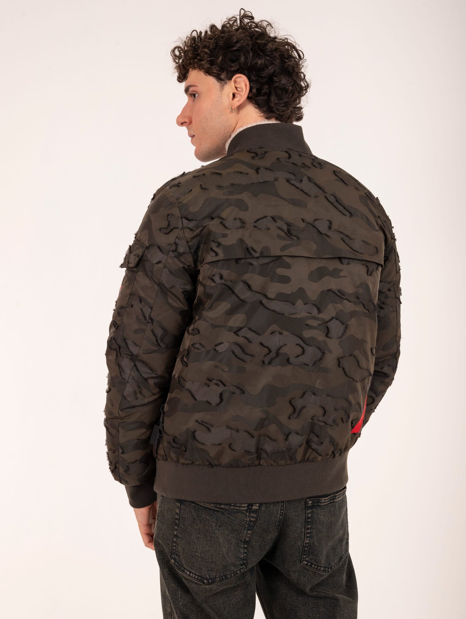 Bomber Francoforte After Label in Nylon Jacquard Camouflage