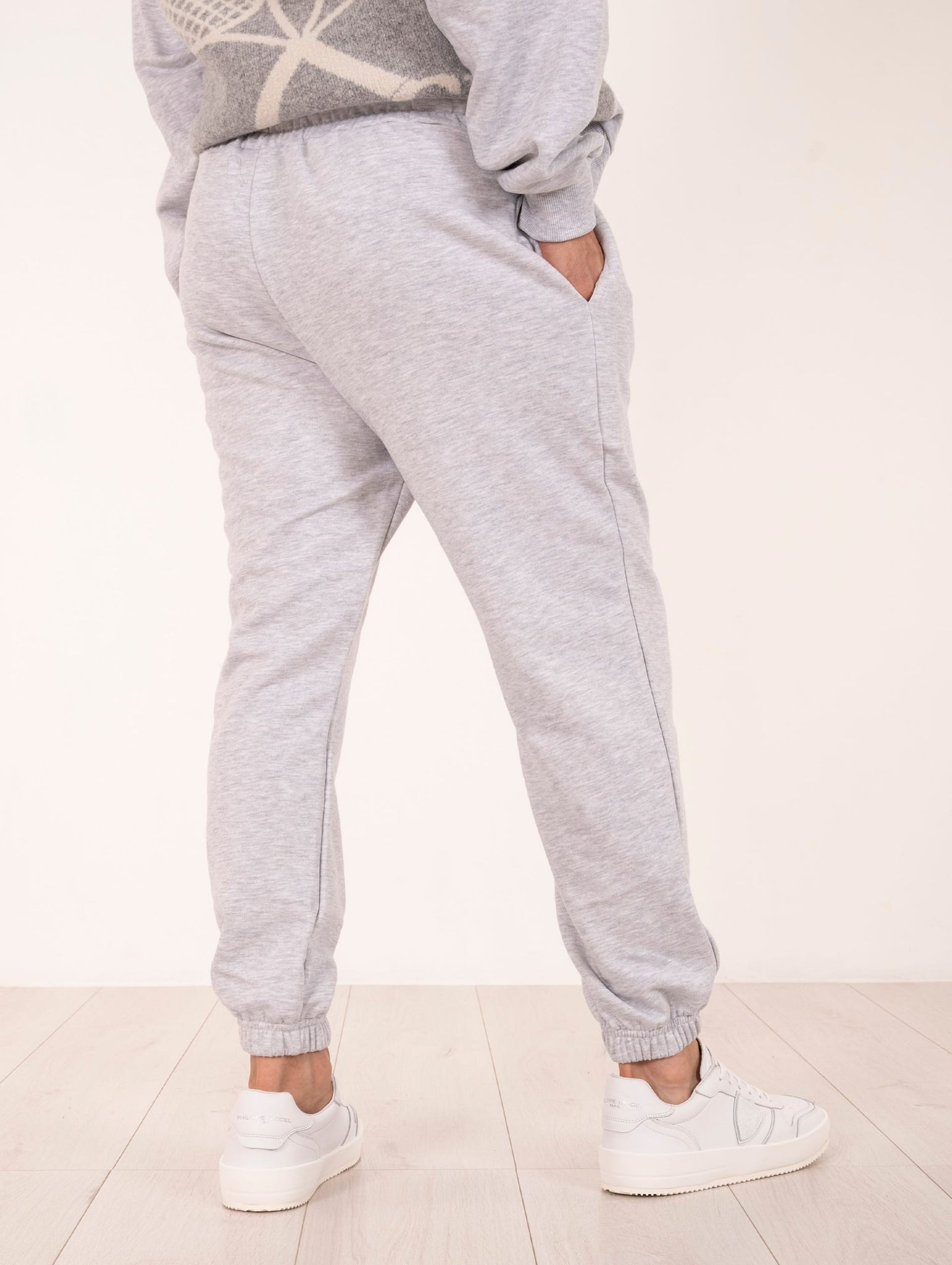 Pantalone Tuta Apxx Essentiel Al Ain in Cotone Grigio Chiaro