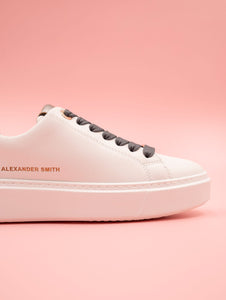 Sneakers London Alexander Smith in Pelle Bianca e Argento