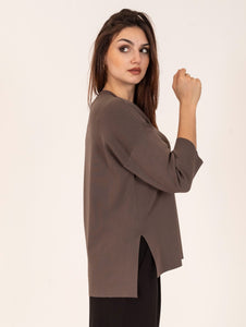 Maglia Alpha Studio in Viscosa Taupe