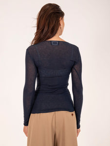 Maglia Alpha Studio in Garza Blu Notte