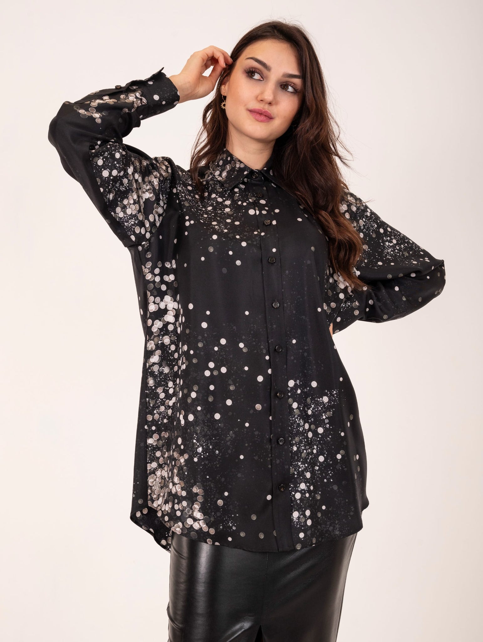 Camicia Stardust Alysi in Seta Nera