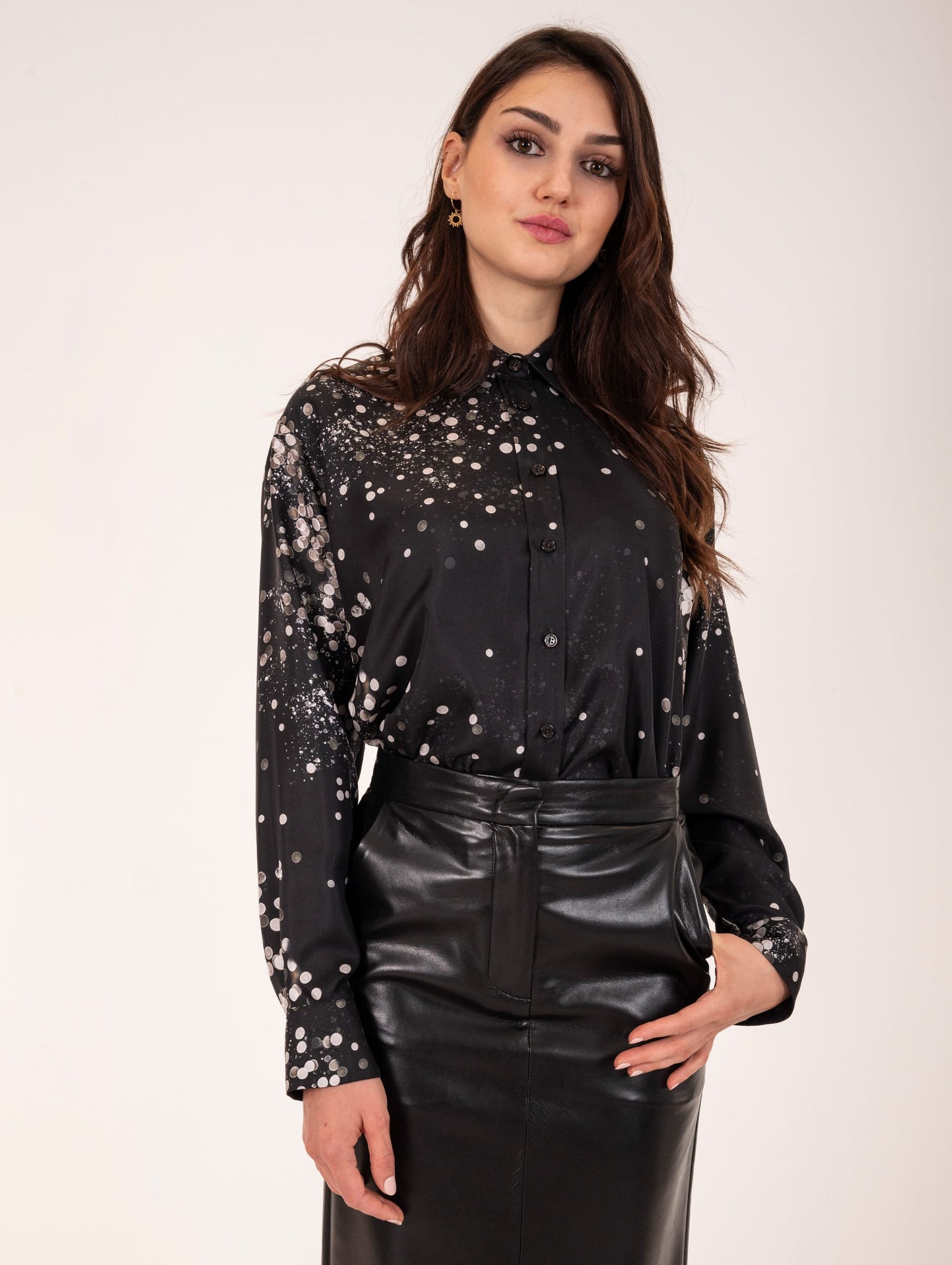 Camicia Stardust Alysi in Seta Nera