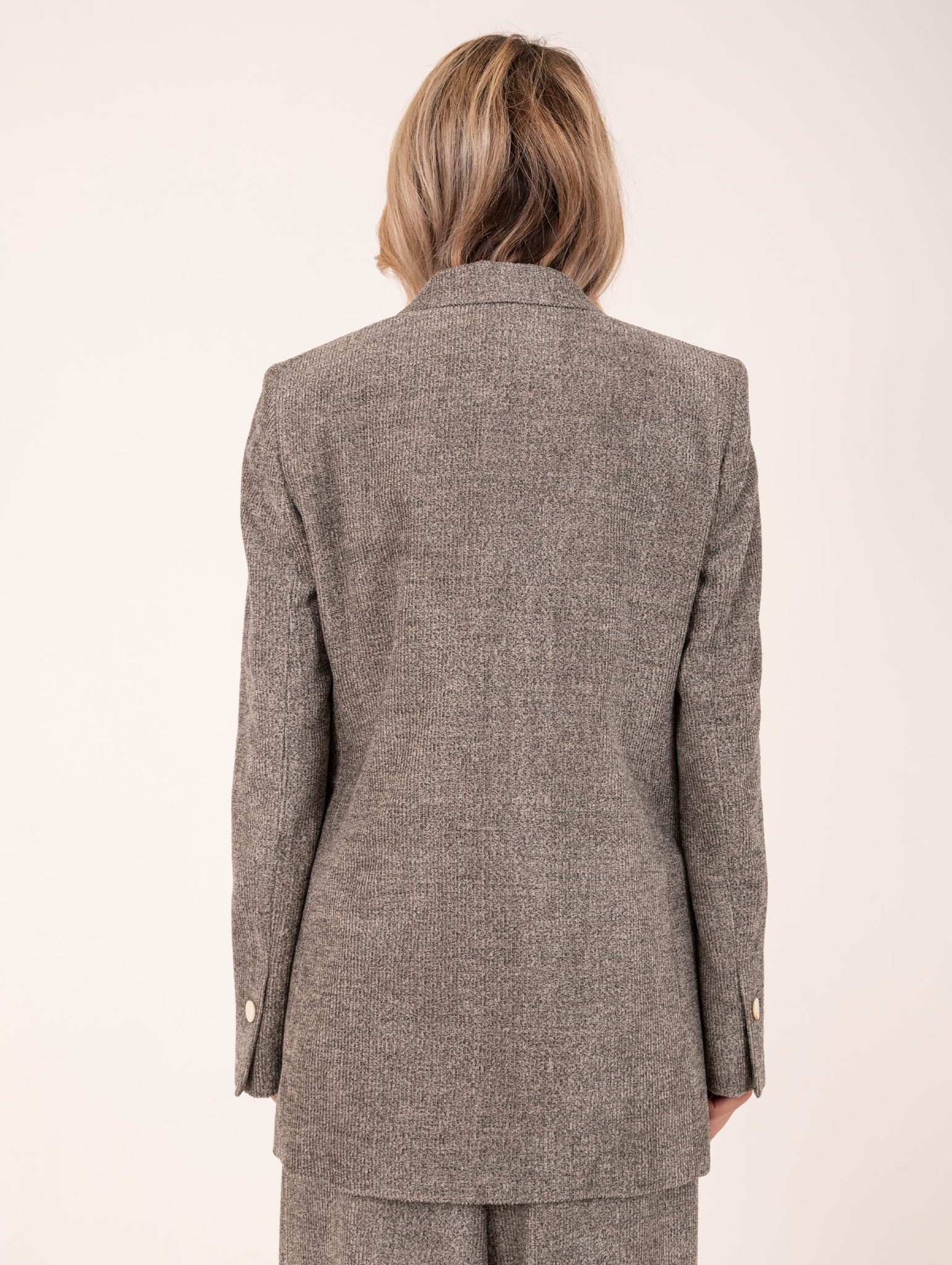 Blazer Doppiopetto Alysi in Velluto Melange Grigio