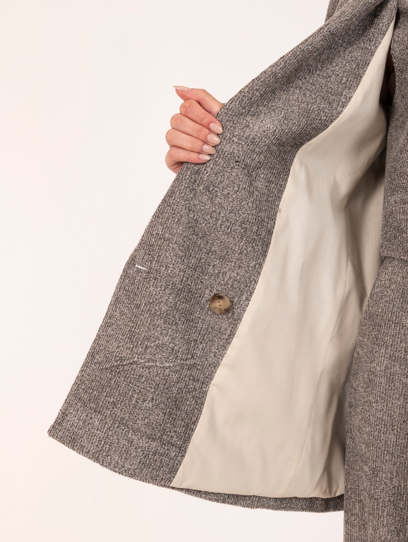 Blazer Doppiopetto Alysi in Velluto Melange Grigio