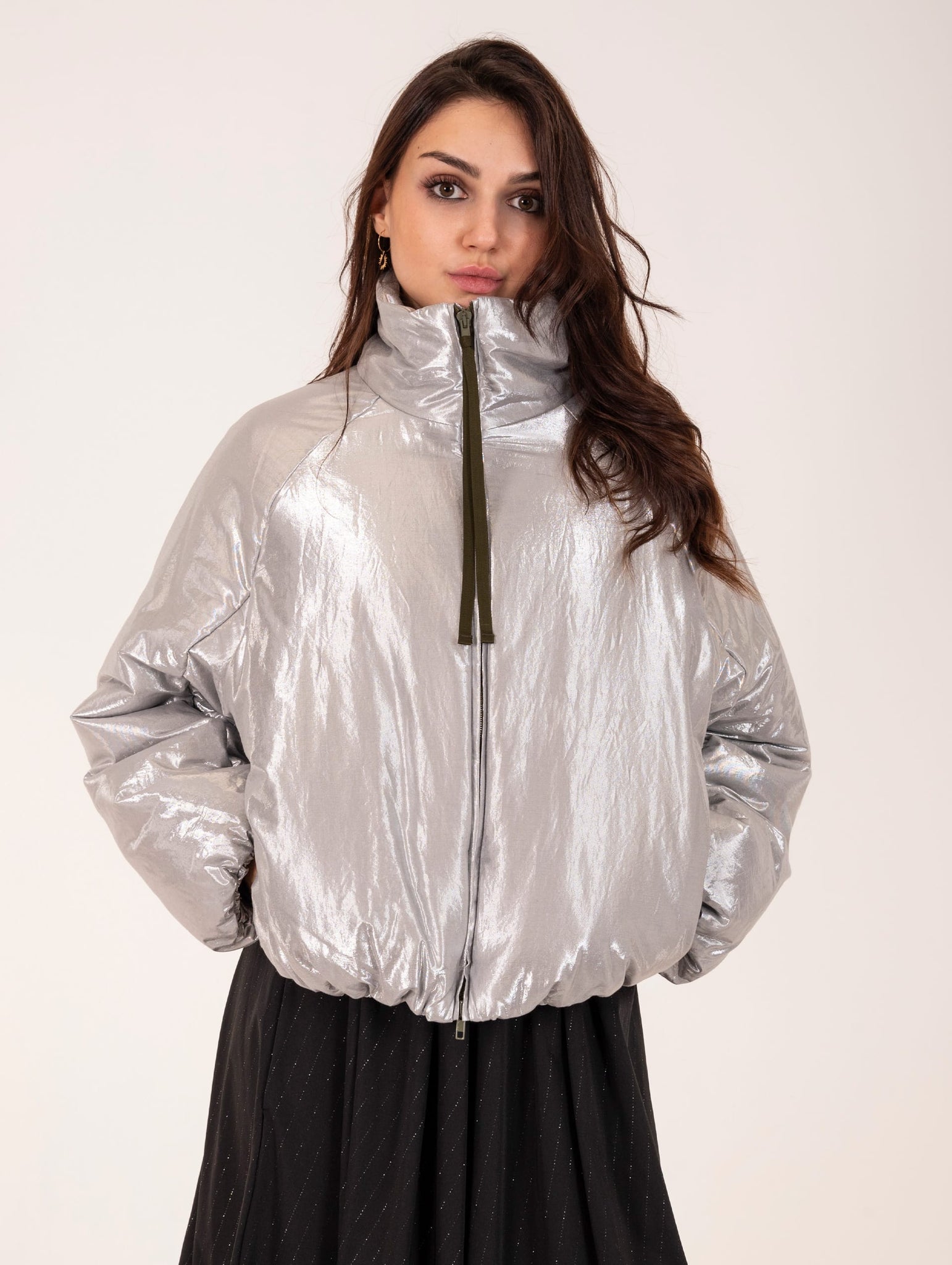 Bomber Alysi in Cotone Shining Silver