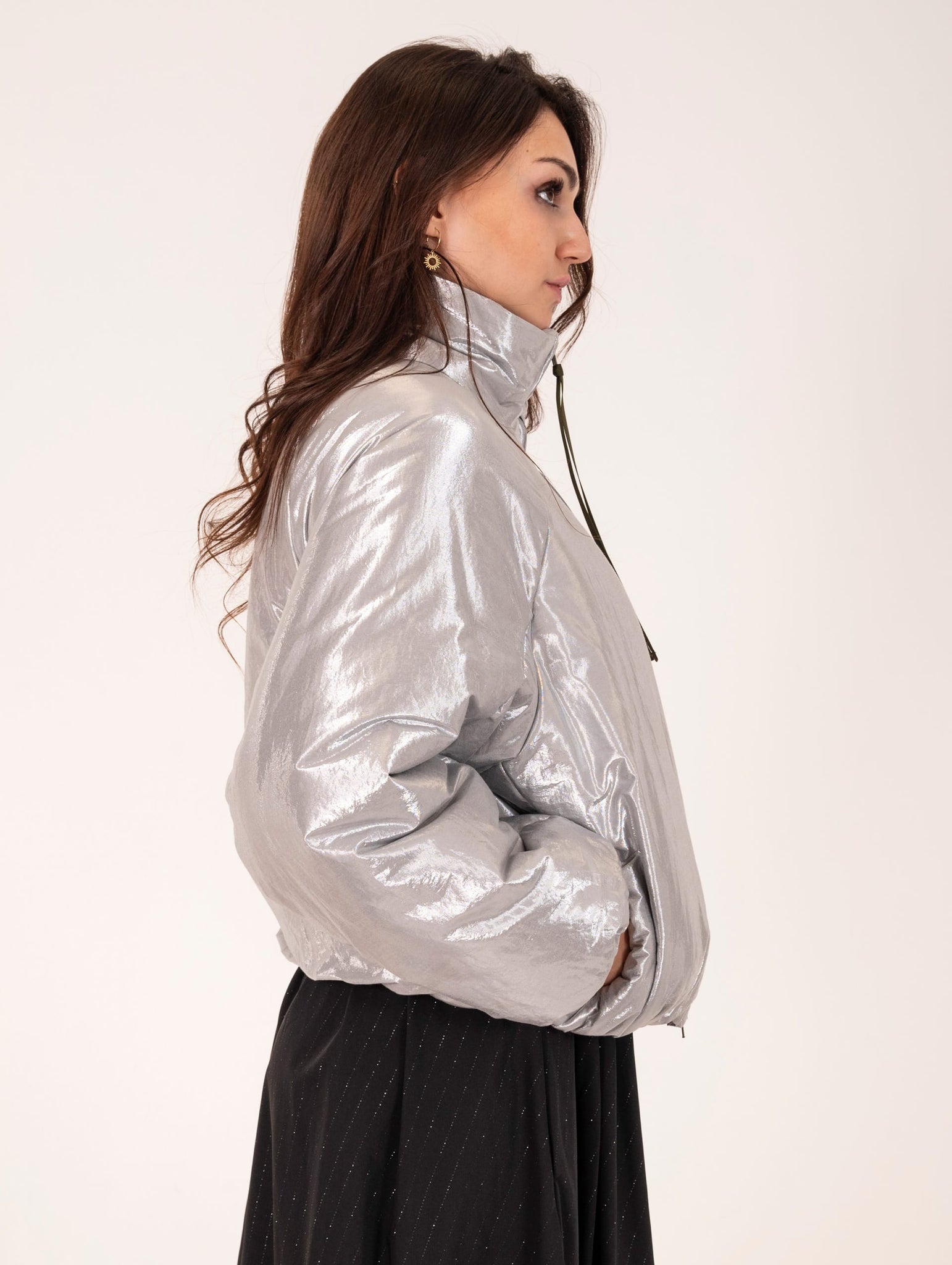 Bomber Alysi in Cotone Shining Silver