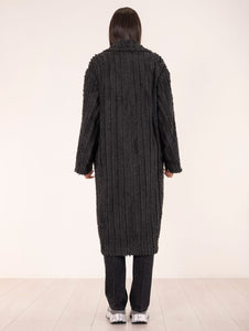 Cappotto Fringed Alysi in Lana Antracite