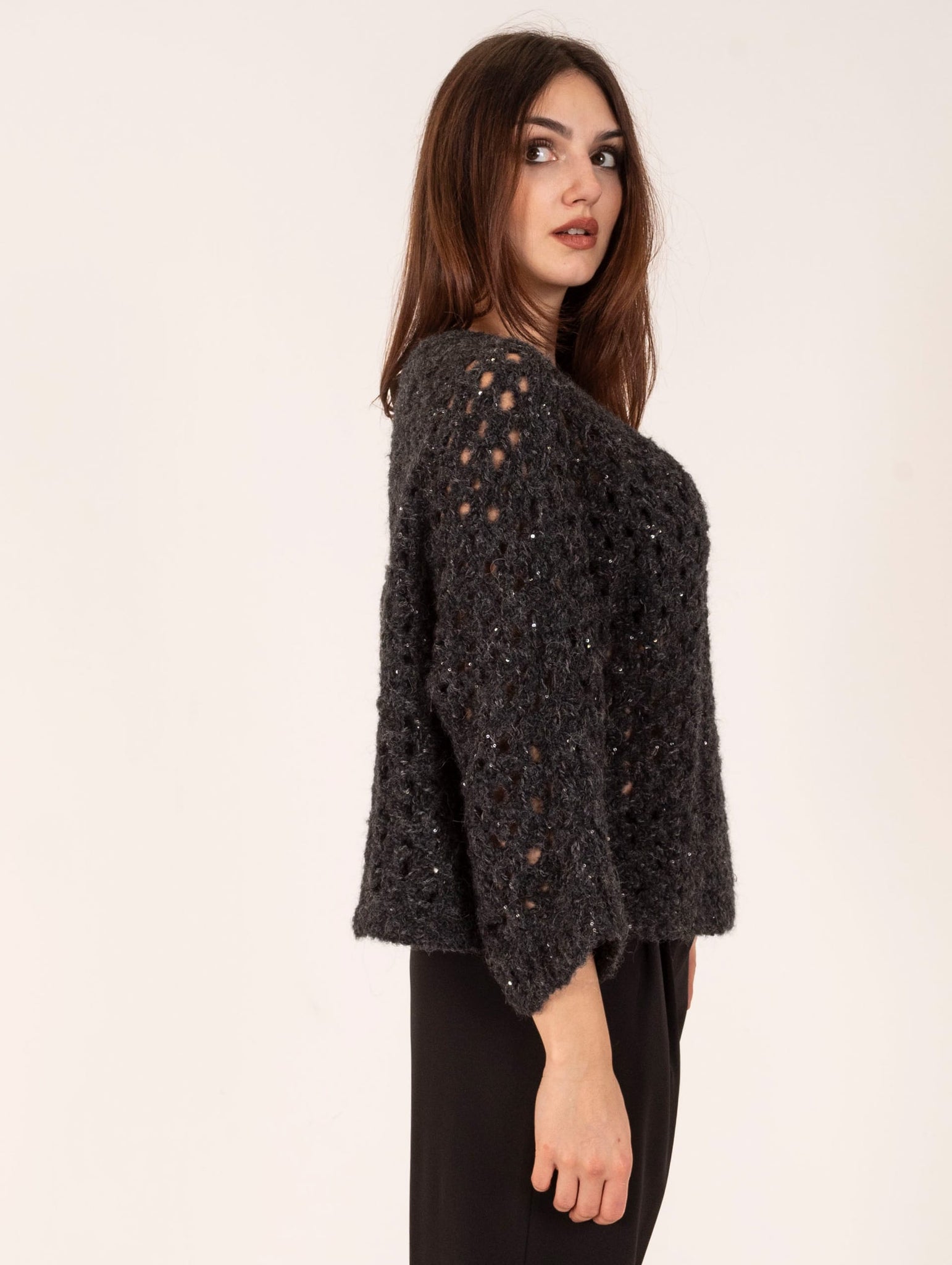 Pullover Diamante Antonelli in Alpaca Antracite