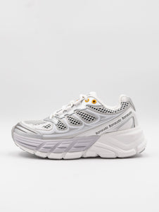 Sneakers Barracuda Round One in Tessuto e Pelle Bianco e Argento