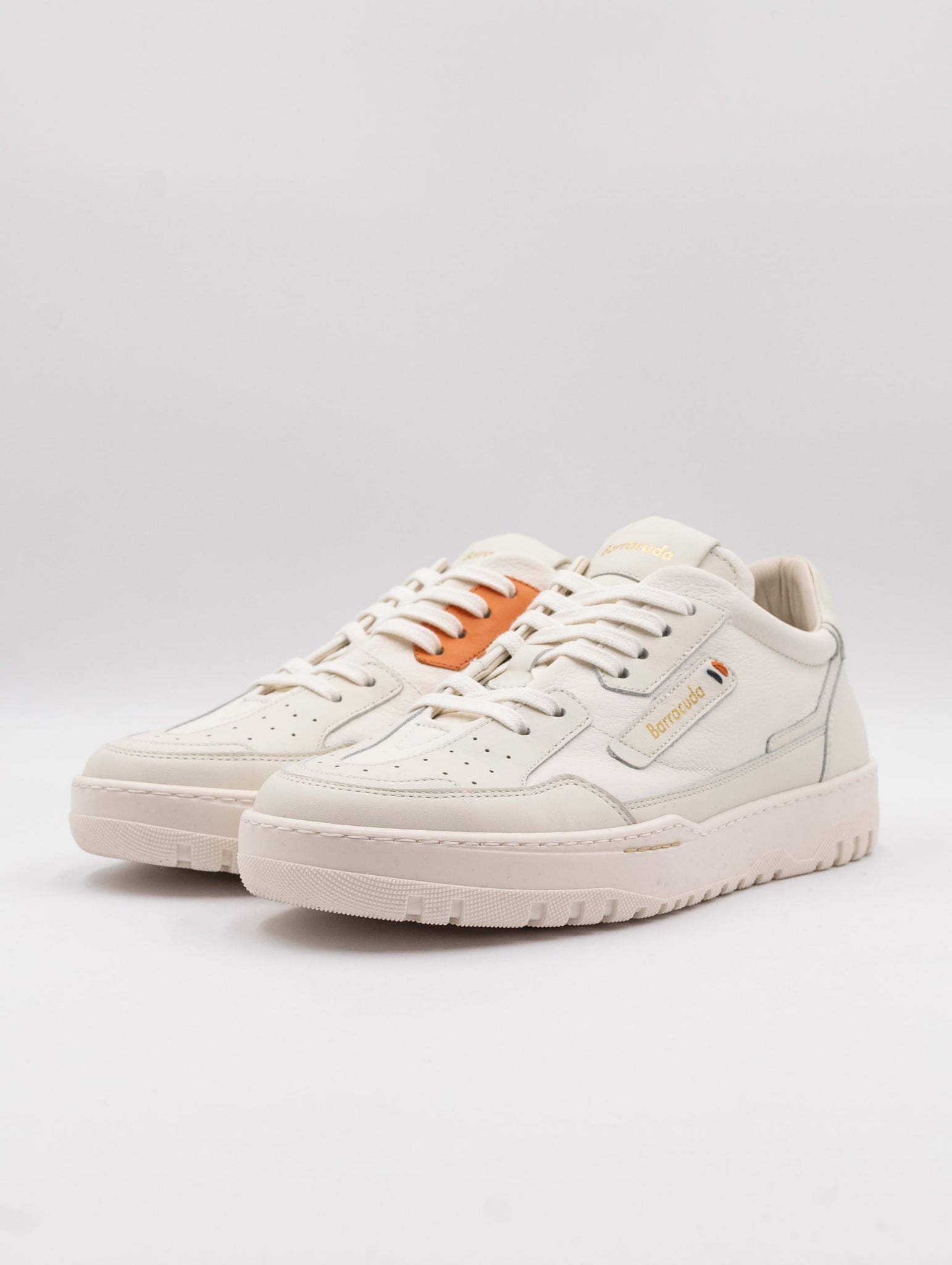 Sneakers Barracuda Earving in Vitello Bianco