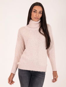 Pull Base in Cotone e Alpaca Rosa Melange