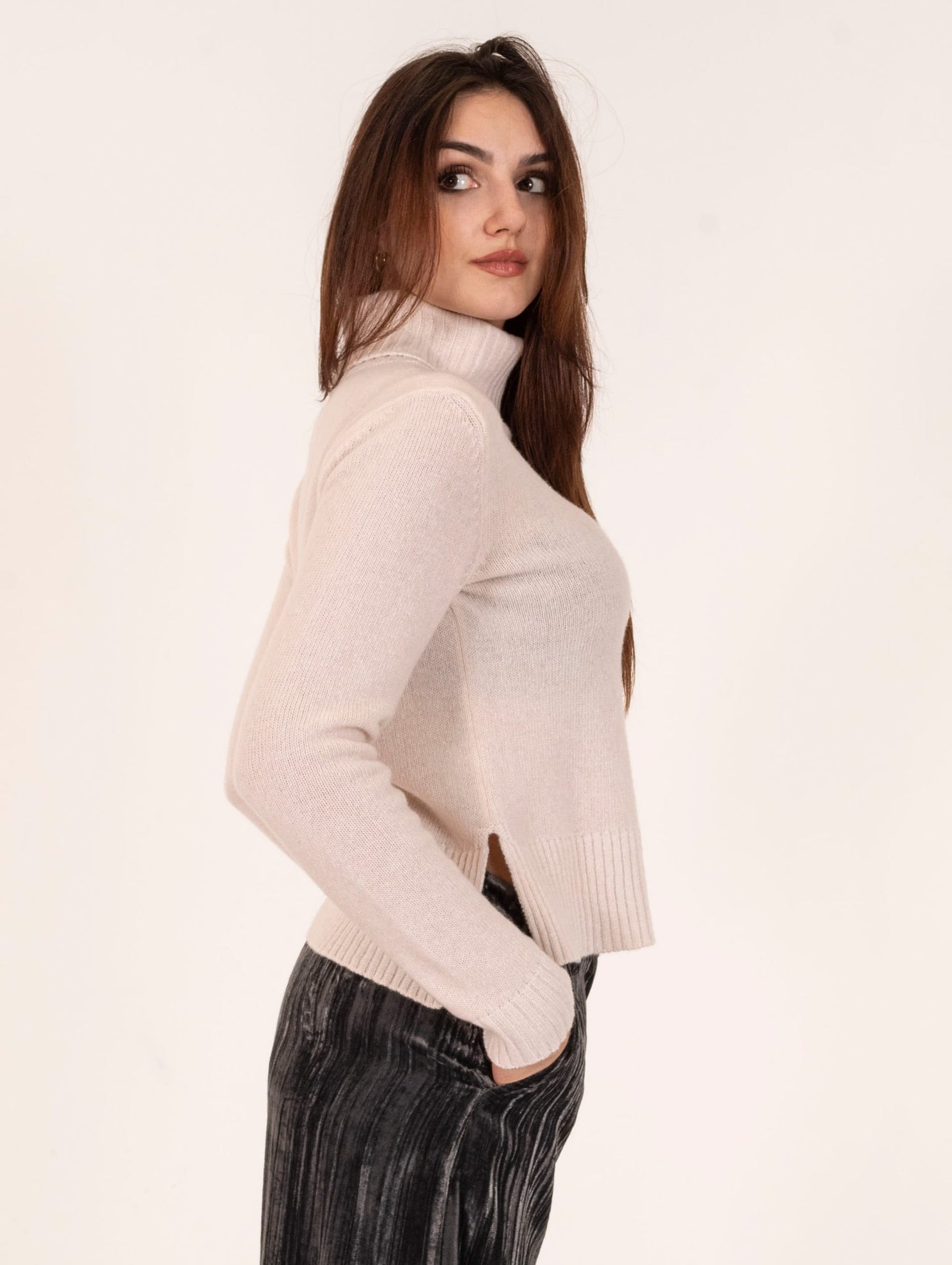 Maglia Collo Alto Base in Lana Merino Extrafine Skin