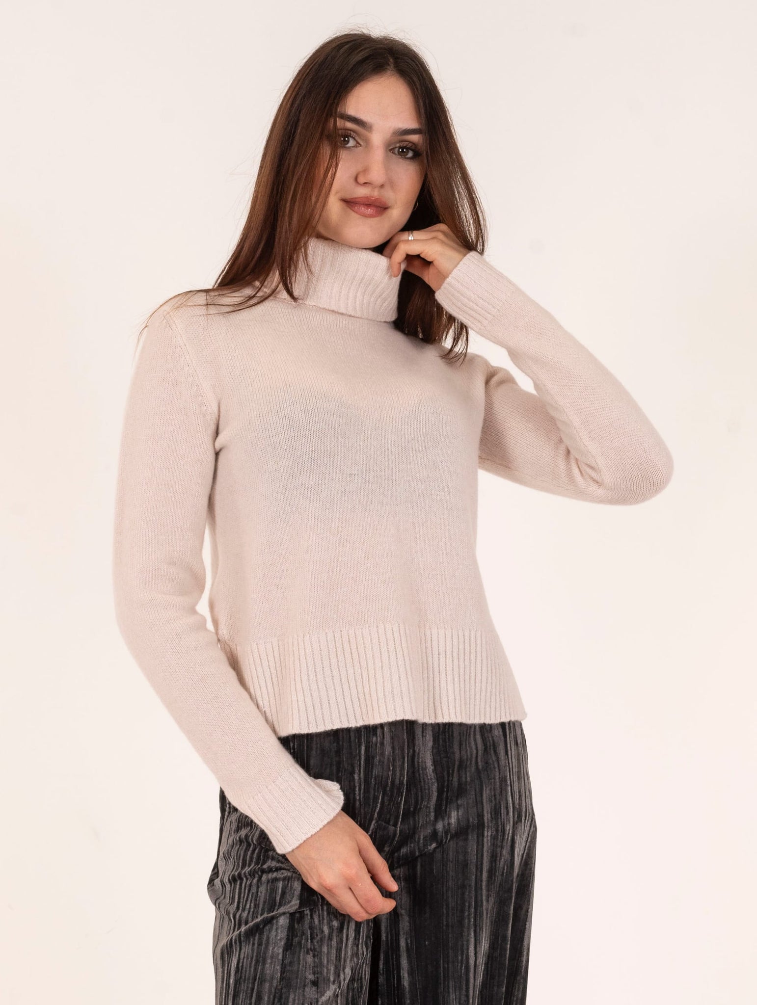 Maglia Collo Alto Base in Lana Merino Extrafine Skin