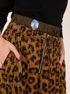 Pantalone Animalier Brand Unique in Viscosa e Seta