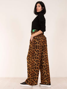 Pantalone Animalier Brand Unique in Viscosa e Seta