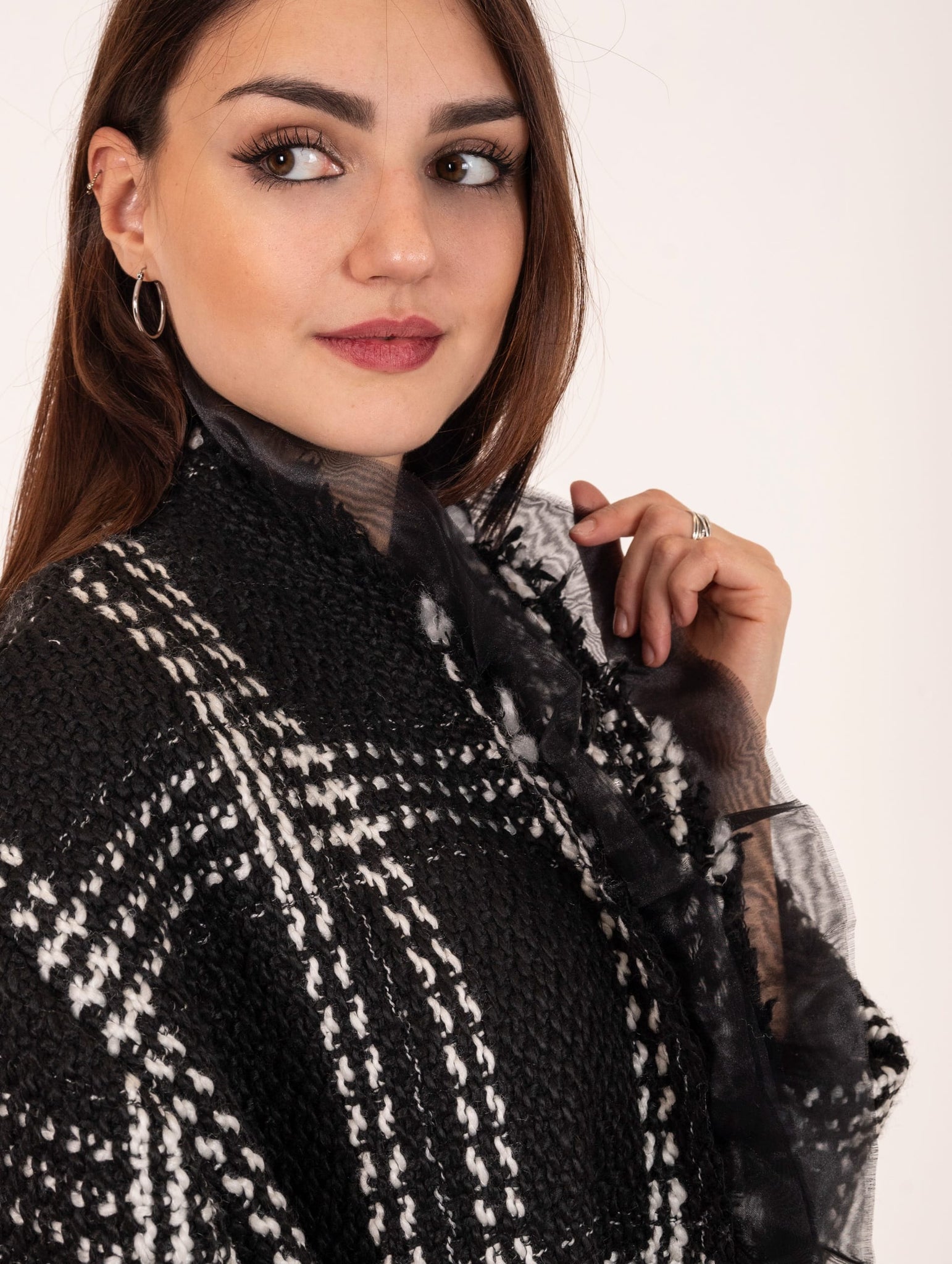 Cappotto Tweed Brand Unique Bianco e Nero