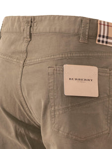 Pantalone Burberry in Cotone Salvia