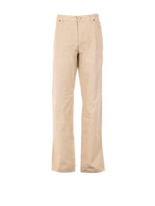 Pantalone Burberry in Cotone Piquet Avorio